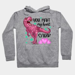 You Make My Heart Dinosaur Valentien Day Hoodie